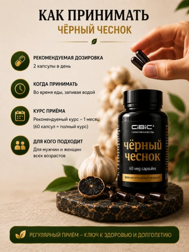 Чёрный Чеснок в капсулах, CIBIC, 60 шт.